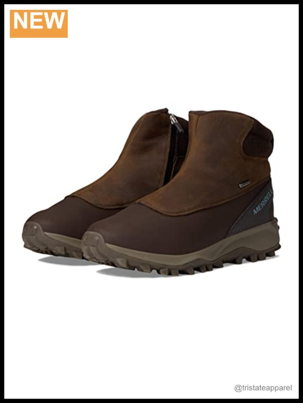Women's Waterproof Fleece Lined Leather Pull-On Snow Boots Round Toe